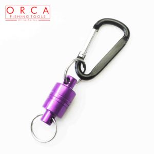 Jaring Pendaratan Pancing Terbang Kekuatan Super, Dudukan Lepas Magnetik, dengan Klip Carabiner Koil, Beban 3.7Kg, Peralatan Memancing