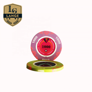 Jetons de poker <span class=keywords><strong>Paulson</strong></span> en argile avec design d'autocollant personnalisé, plateau holographique de casino - Product Image 3