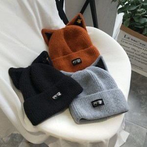 Lovely <span class=keywords><strong>Cat</strong></span> Ear Knit Acrílico Cachemira Beanie <span class=keywords><strong>Hat</strong></span> - Product Image 4