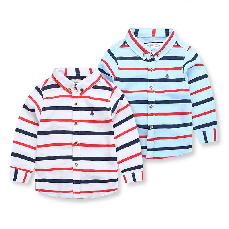 China Online Shopping Boys Shirts Kid der Fancy Striped Different Colot Light Up Shirts