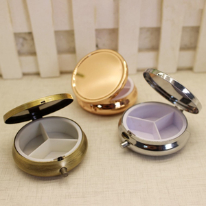 Promotion Gift 3 Compartments Custom Stainless Steel Metal Portable Pill case Pill Storage Box