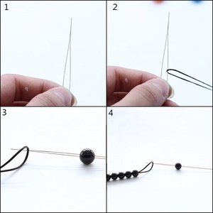 Aguja para abalorios de ojos grandes, herramientas de <span class=keywords><strong>enhebrado</strong></span> fácil, alfileres de aguja de cuentas de ojos grandes, adornos de joyería, herramienta de mano DIY - Product Image 5