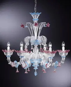 Lustre moderno e colorido de folhas de vidro, para lustre de vila, murano, venda quente, luminária pendente de murano