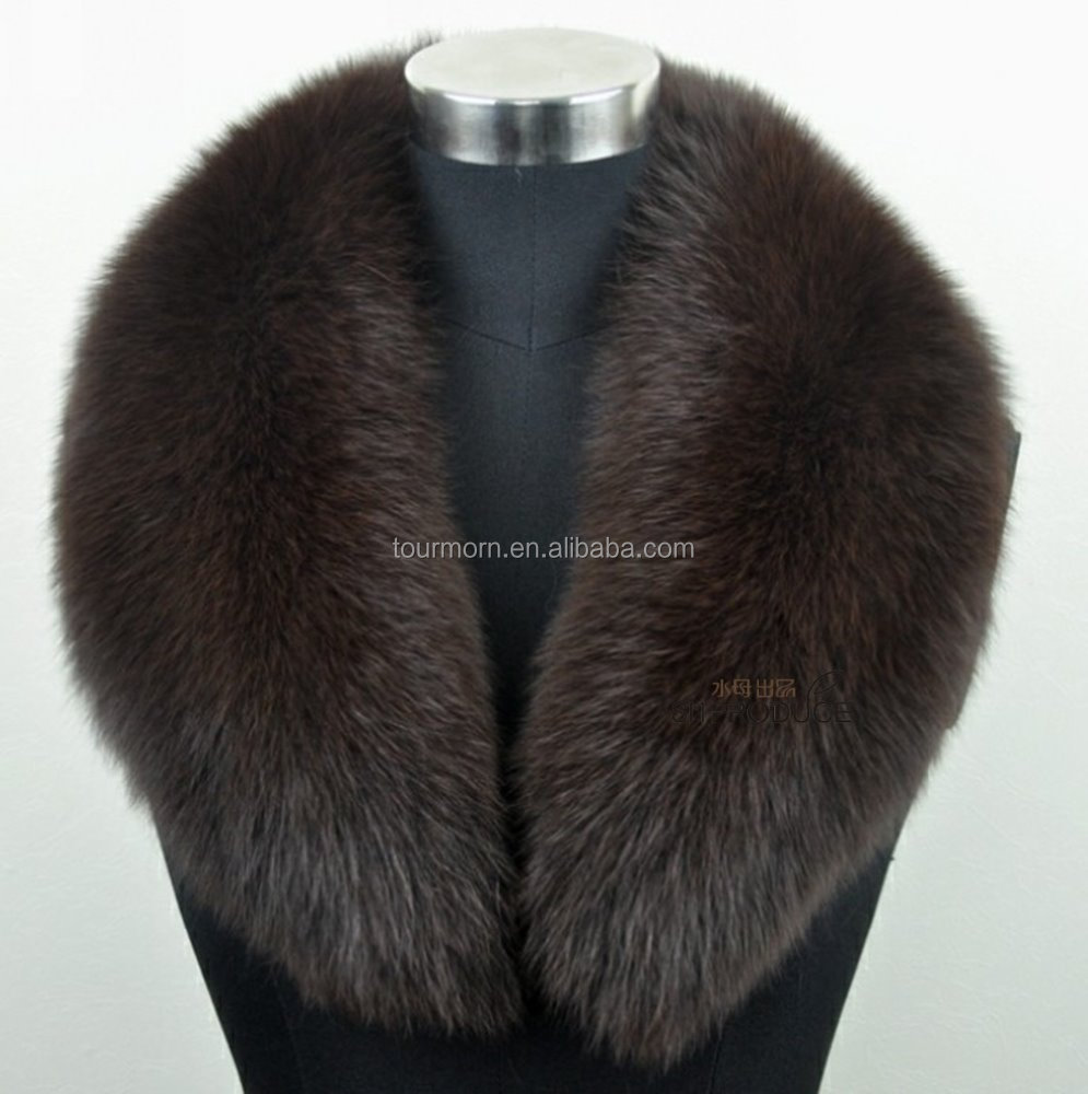 2016 100% женский окрашенный воротник из лисьего меха для кожаной куртки