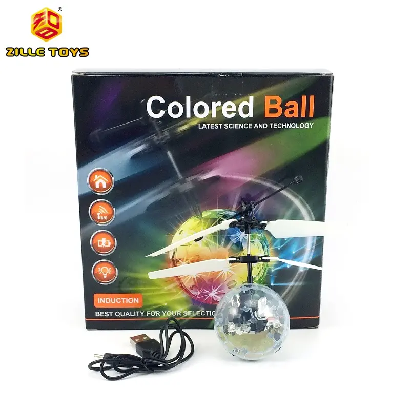 ZILLE 2CH Infrared Control Inductive Hover Flying Ball Helicopter with LED Flashing Light Toys