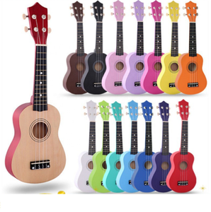Venta directa de fábrica, ukelele de madera de 21 pulgadas, instrumentos musicales, guitarra pequeña para niños, ukelele colorido - Product Image 1