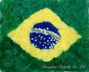 Fibre discontinue de polyester recyclé coloré/fibre pour la certification GRS OEKO de l'importateur brésilien