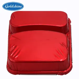 Nhà Máy Bán Hàng Nóng Dùng Một Lần Chia Nhôm Lá 2-Ngăn Lá Tray Container