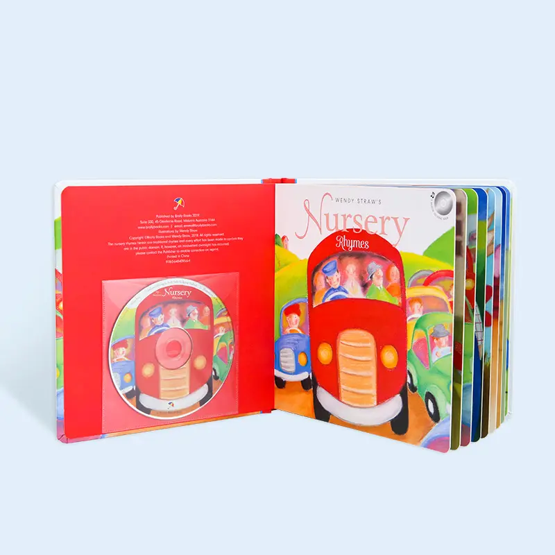 2022 beatiful hardback children's picture board book, hard page photo board book with CD