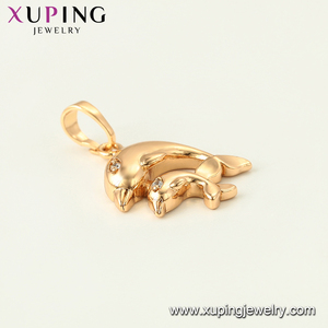 34502 xuping Bijoux Plaqué Or 18k Double Dauphin Forme Animal, Pendentif Tempéramental - Product Image 2