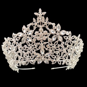 Echsio AAA Cubic Zirconia Crown Per Le Donne Sposa Dubai Gioielli Da Sposa <span class=keywords><strong>di</strong></span> Lusso Con Il Fiore BC3218 - Product Image 1