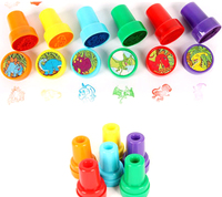 Enfants Dessin Animé Dinosaure Animal Auto Encres Timbre Petit En Plastique Promotion Jouets Timbre Ensemble Pour Enfants