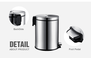 Nhà Bếp Chống Vân Tay Chải 12 Lít Thép Không Gỉ Bước Tròn Thùng Rác - Product Image 5
