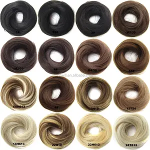Novo estilo scrunchie extensões Hot Buns Donut Bun Postiços Reta Elástico Scrunchie Cabelo Envoltório Anel