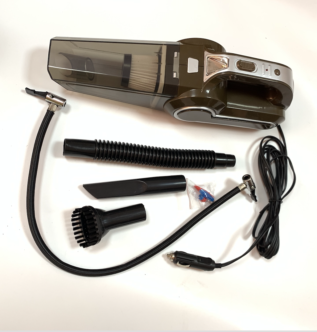 DC 12 V 3 в 1 с надуваемые воздухом компрессор светодиодной подсветкой мощный 2 in1 Портативный автомобильный пылесос