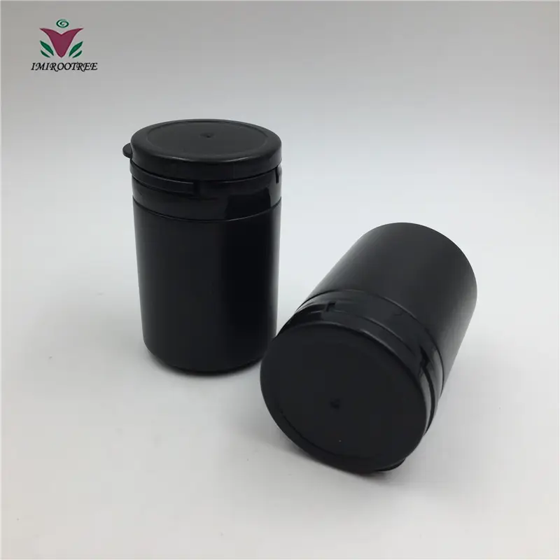 60ml 100ml 150ml 빈 블랙 화이트 HDPE 알약 캡슐 컨테이너 껌 병 플립 탑 캡