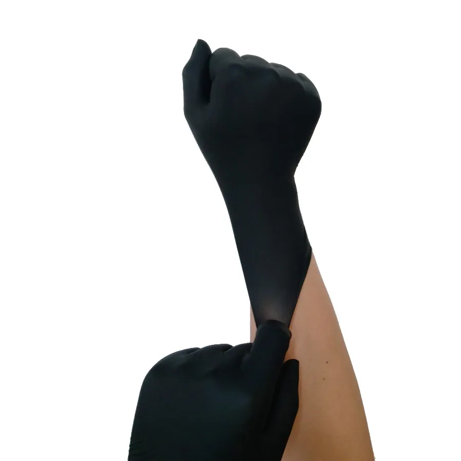 Chemical Resistant Durable Long Lasting Lab Nitrile Black Gloves