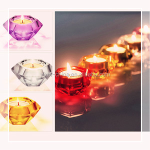 Kim Cương Hình Dạng Phun Màu Trang Trí Trang Trí Giáng Sinh Pha Lê Thủy Tinh Lãng Mạn Tealight <span class=keywords><strong>Candle</strong></span> Holders - Product Image 1