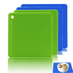 Silicone Pot Holders Trivet Mats Heat Resistant Insulation Durable Flexible Hot Pads