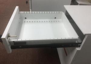 أبيض اللون مكتب استخدام 3 درج تحت الجدول الايداع تخزين المعادن كابينة متنقلة بقاعدة - Product Image 2