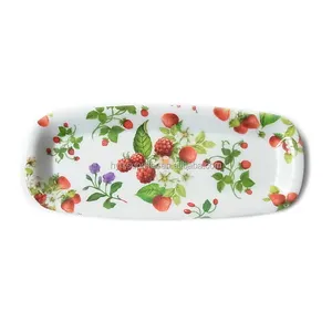 OEM/ODM designer long plate food trays serving melamine tray