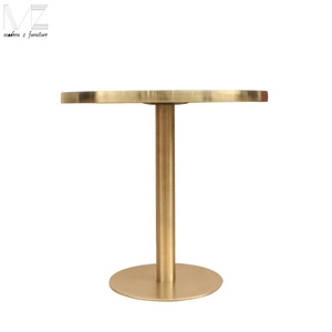 Muebles de diseño nórdico para el hogar, mesa de comedor y acero inoxidable redondo blanco de mármol, Base dorada, estilo sencillo de lujo para restaurante - Product Image 3