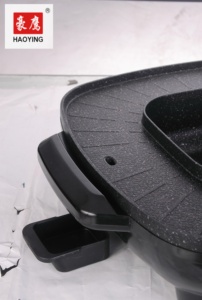Marble Coating <strong>Electric</strong> Bbq <strong>Grill</strong> with Hot Pot <strong>Multifunction</strong> <strong>Electric</strong> Griddle and Hot Pot with Divider 2 in 1 - Product Image 4