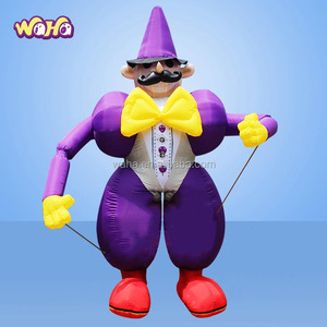 Màu Tím <span class=keywords><strong>Inflatable</strong></span> <span class=keywords><strong>Clown</strong></span> Linh Vật <span class=keywords><strong>Cartoon</strong></span> Costume Với Chân Dài Cho Quảng Cáo - Product Image 1