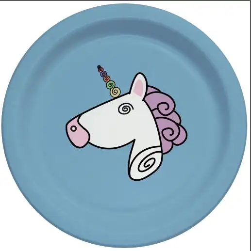 Party Supplies Online Themed Round Shape Unicorn Paper Plates