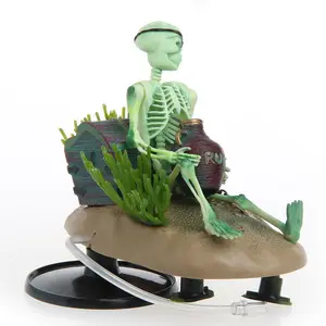 Drunk Skeleton Fish Tank Ornament Aquarium Air-operated Landscape Decoration