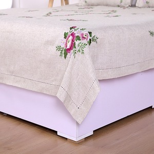 Ensemble <span class=keywords><strong>de</strong></span> literie en <span class=keywords><strong>chanvre</strong></span> rustique brodé Lu, trois pièces, broderie artisanale, draps, taie d'oreiller, <span class=keywords><strong>housse</strong></span> <span class=keywords><strong>de</strong></span> <span class=keywords><strong>couette</strong></span>, taille double - Product Image 3