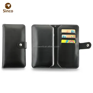 Black flip cover for 5.5 inch mobile universal leather phone case for iphone 7/8 plus