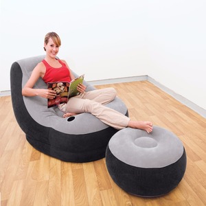 <span class=keywords><strong>Fauteuil</strong></span> Gonflable <span class=keywords><strong>Intex</strong></span> 68564 Chaise Longue 99 cm * 1,30 m * 76 cm en Tissu pour Salon Extérieur Chambre Loisirs Meubles de Maison - Product Image 1