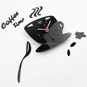 Modern Luxury Coffee Cup <strong>Wall</strong> <strong>Clock</strong> Unique DIY Home Decorative Quartz <strong>Kitchen</strong> <strong>Wall</strong> <strong>Clocks</strong> Mirror Sticker Acrylic Design - Product Image 4
