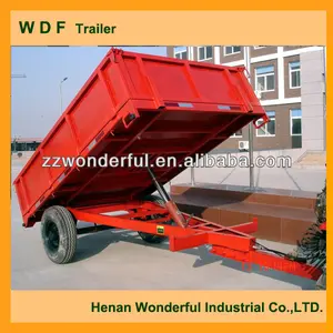 Cina pertanian mini traktor trailer traktor pertanian tipping trailer 3 ton hidrolik