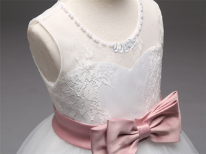 HYC06 Del Merletto di <span class=keywords><strong>Tulle</strong></span> Bianco abito di Sfera Abito da sposa vestito da partito della ragazza di usura occidentale del vestito del bambino Completa Maniche Lunghe per bambini della ragazza di fiore vestito - Product Image 5