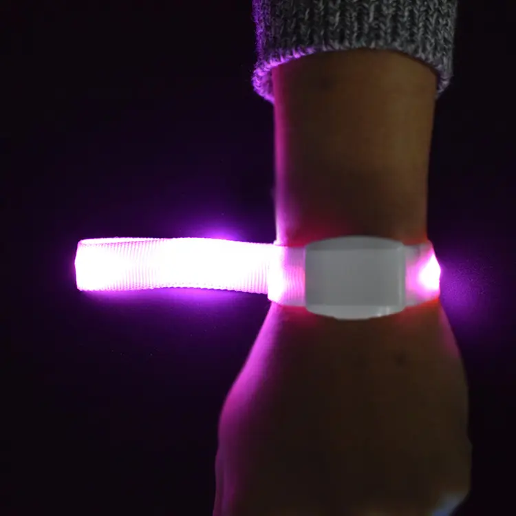 Hot Selling RGB remote controlled LED light up Wristband bracelets Led Nylon wristband