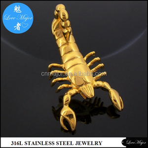 Oro In Acciaio Inox in scatola scorpioni pendenti immagini Antico faraone Egiziano gioielli - Product Image 3