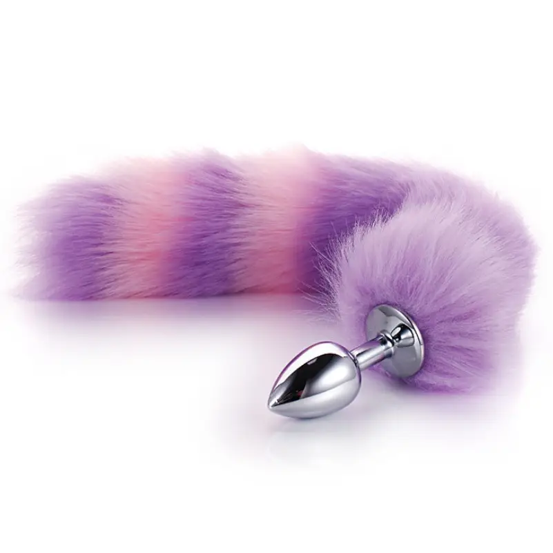 Big ass toy fox tail anal plug Alloy Metal Anal Plug Toy with Tail