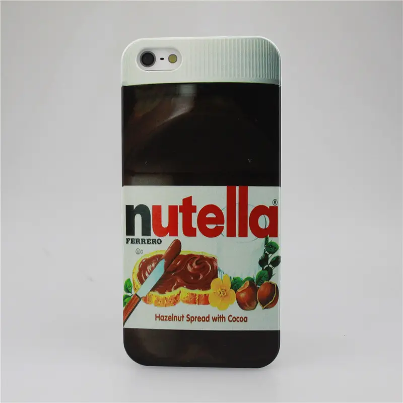 Nutella Design Apple iPhone 4 4S 5 5S 5C 6 6 Plus用の滑らかな硬化プラスチック電話ケース