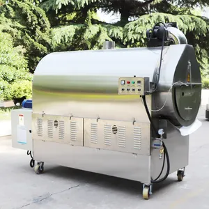 Máquina torrefadora de grãos de cacau com grande Capacidade da bandeja de refrigeração 30-500kg por o cilindro tipo de aquecimento elétrico