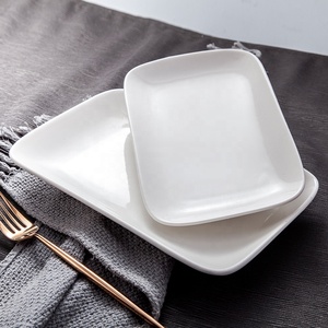 Hersteller Benutzer definiertes Logo Bankett Bright White Dining Food Serviert eller Deep <span class=keywords><strong>Ceramic</strong></span> Recta ngular <span class=keywords><strong>Plate</strong></span> - Product Image 2