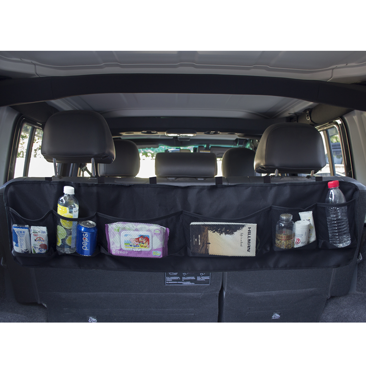 Органайзер для хранения в багажнике автомобиля с 6 сетчатыми карманами и 5 регулируемыми ремнями, идеально подходит для автомобилей, фургонов, внедорожников и грузовиков