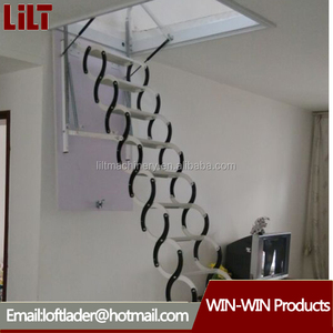 2017 hiện đại thép an toàn khóa Loft thang Kính thiên văn có thể thu vào cầu thang gác mái thang máy gấp tính năng giá rẻ Kính thiên văn có thể thu vào - Product Image 5