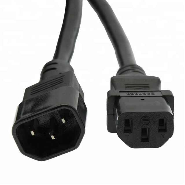 AC Power Cord Heavy Duty C14 to C13 14AWG Male/Female AC Power Extension Cord for Computer UPS Server