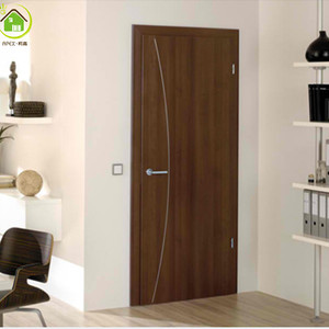 Walnut Contemporary Bedroom Simple Solid Panel American Style Sound Proof Office Make China Interior Modern Hotel Home Wood Door - Product Image 1