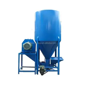 Combined grain crusher vertical feed mixer with feeding system