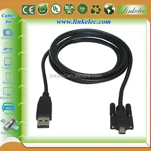 6ft mini usb kabel dengan kunci sekrup usb panel mount kabel 