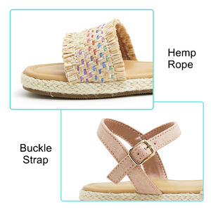 Китай, оптовая продажа, детские школьные сандалии из пеньковой веревки с джутовой подошвой, обувь для девочек на лето - Product Image 5