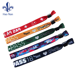 OEM Free Sample <strong>Customize</strong> Logo Sport Bracelet Fabric Festival <strong>Woven</strong> Polyester <strong>Wristband</strong> - Product Image 4